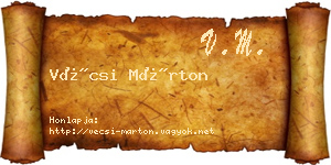 Vécsi Márton névjegykártya