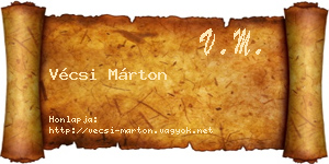 Vécsi Márton névjegykártya